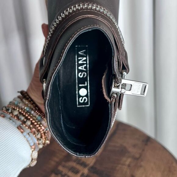 Sol Sana Eddie SS Harness Zipper Boot in Coffee, Euro Size 37/US 6. In Box, NWT! - Picture 10 of 15